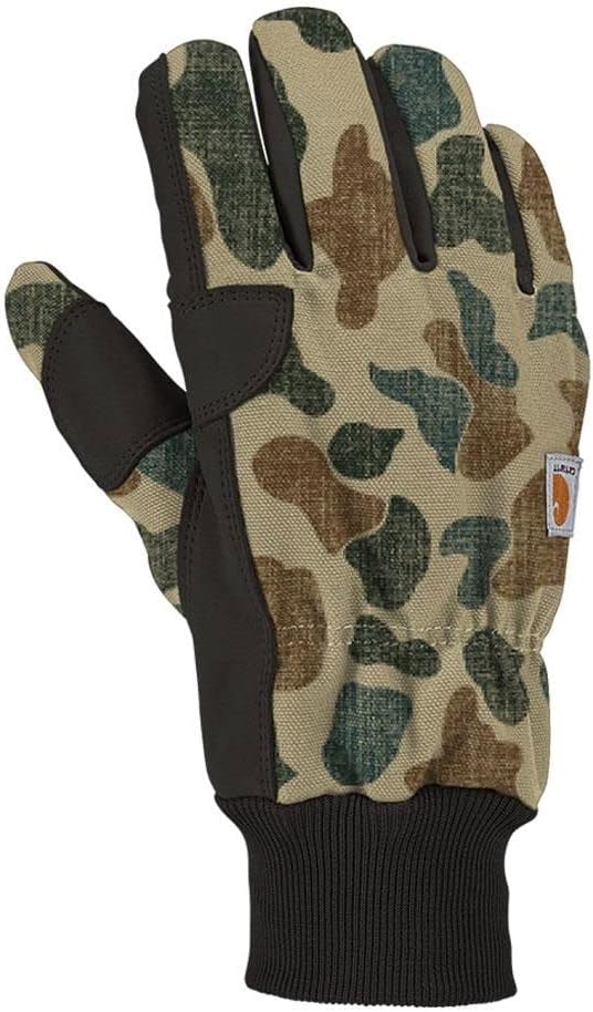 

Мужские перчатки Carhartt GL0801M с утеплителем из искусственной кожи с трикотажными манжетами, Duck Camo