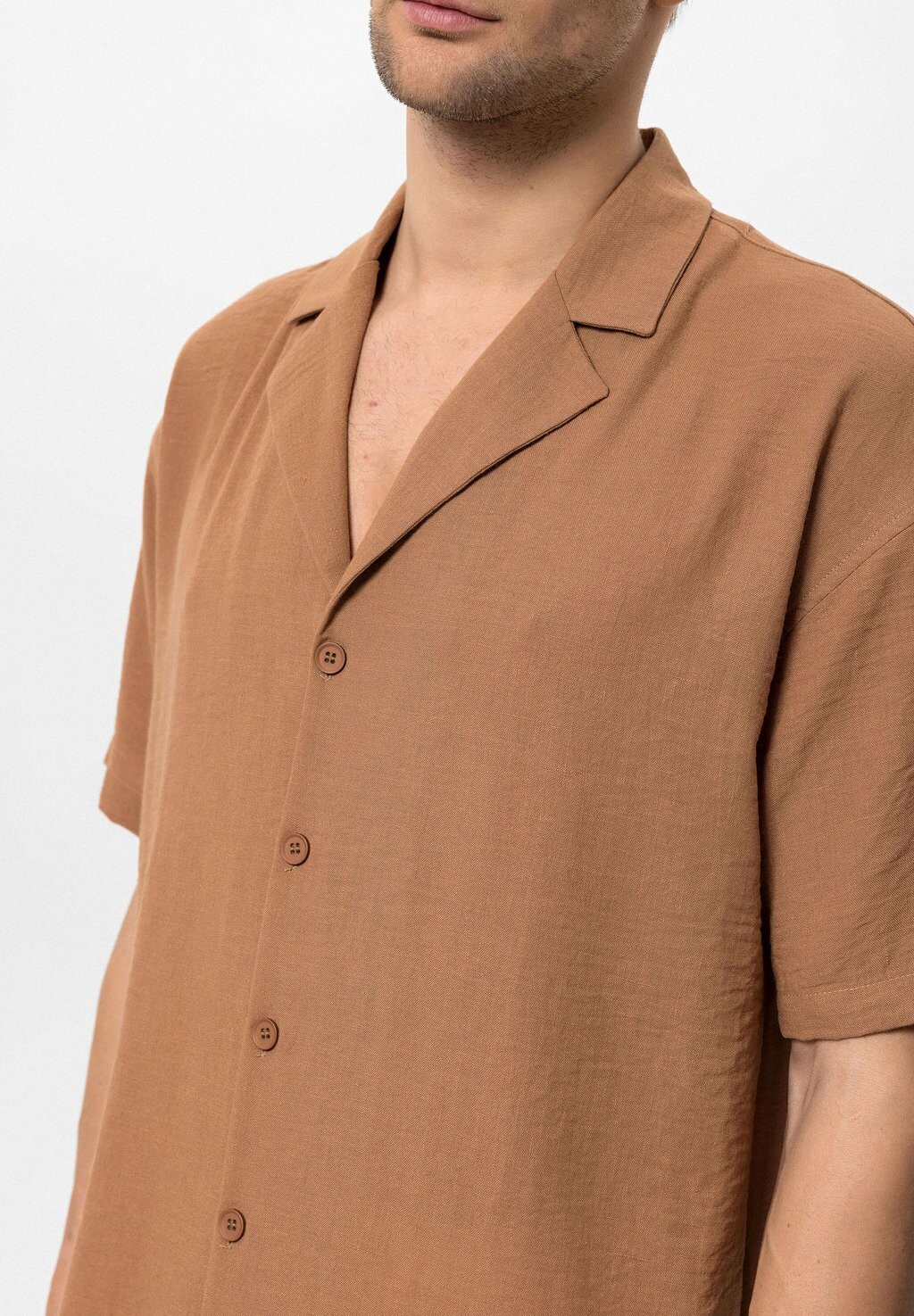 

Рубашка LAPEL COLLAR SHORT SLEEVE Antioch, светло-коричневый