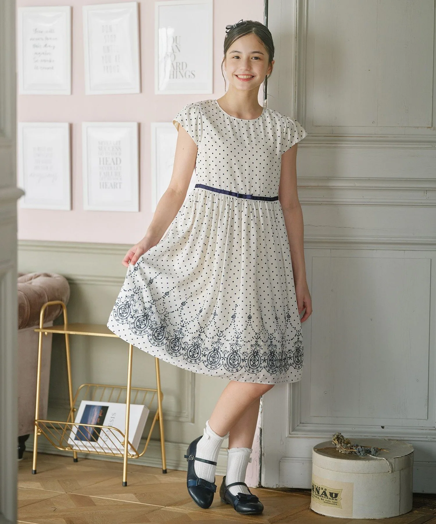 Платье из шифона в горошек [150-170 см] Kids Suite, Off-white shade 5 [502] — фото 2