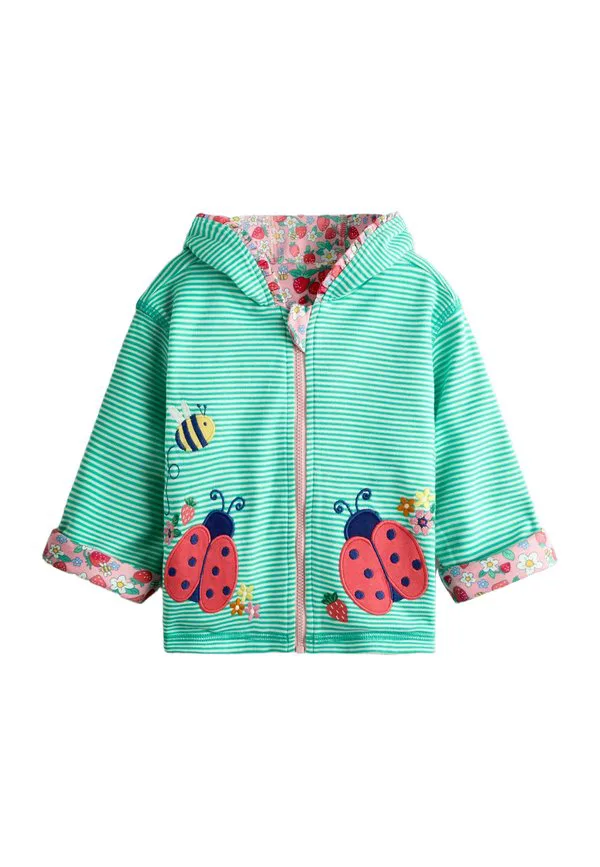Обычная, красивая двусторонняя легкая куртка с аппликацией. Jojo Maman Bébé, Pink Strawberry Ladybird — фото 2