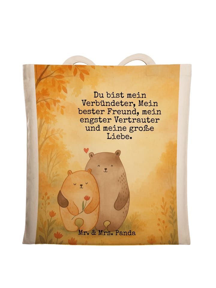 

Mr. & Mrs. Panda Сумка-шоппер с изображением медведя и надписью белого цвета