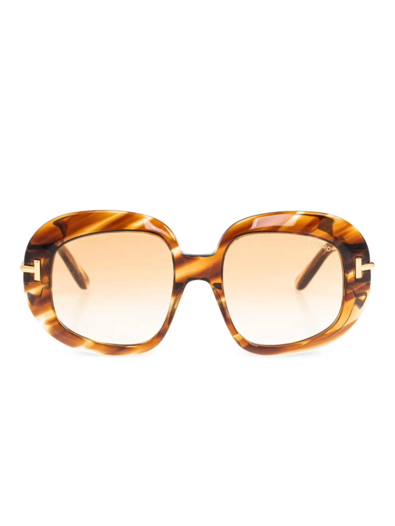 

TOM FORD Eyewear Icon Round солнцезащитные очки, коричневый