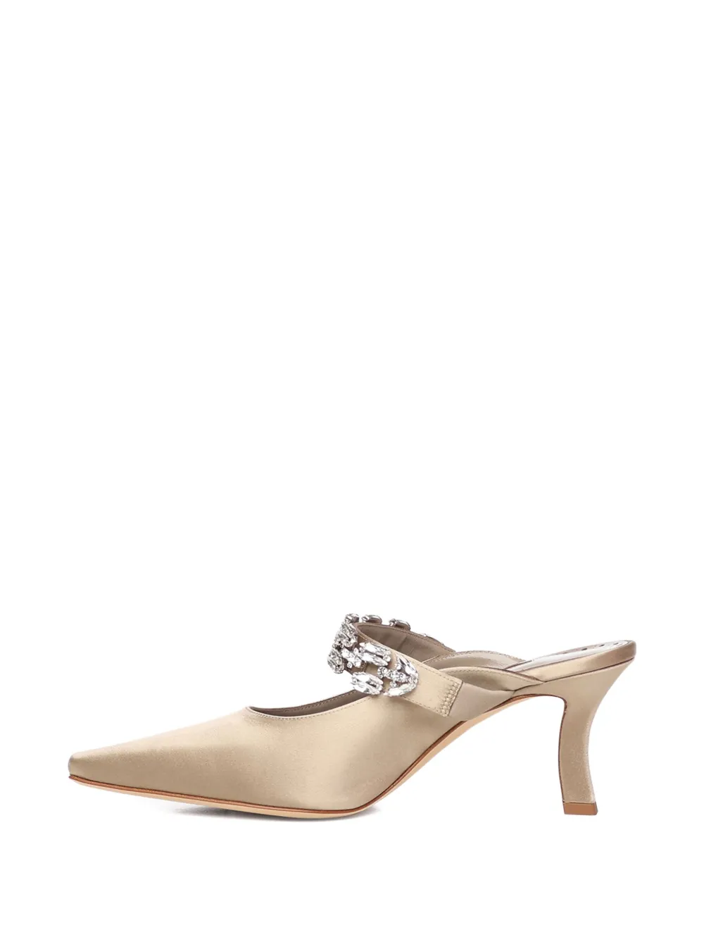 Туфли-лодочки на каблуке, украшенные кристаллами Manolo Blahnik, нейтральный — фото 4