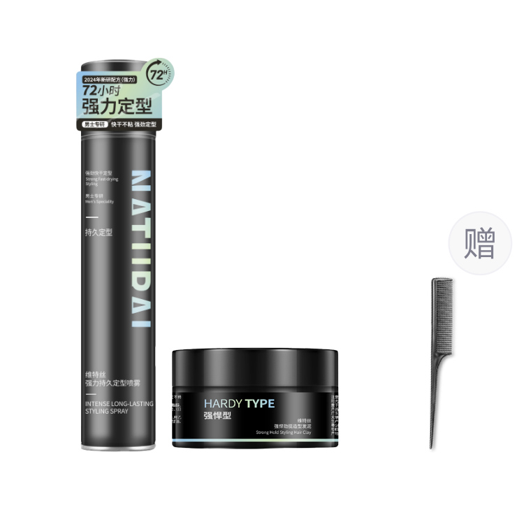 

Мужской набор Stronghold: спрей для укладки и глина для волос, долговременная фиксация, 420мл*2/100г VETES