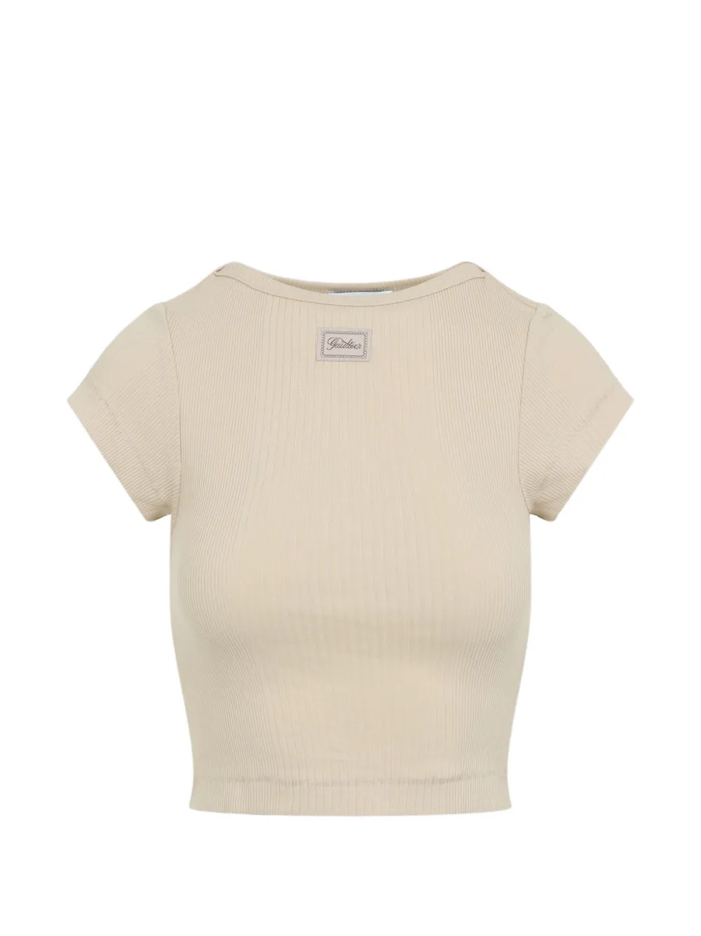

Футболка с короткими рукавами в рубчик Jean Paul Gaultier, бежевый
