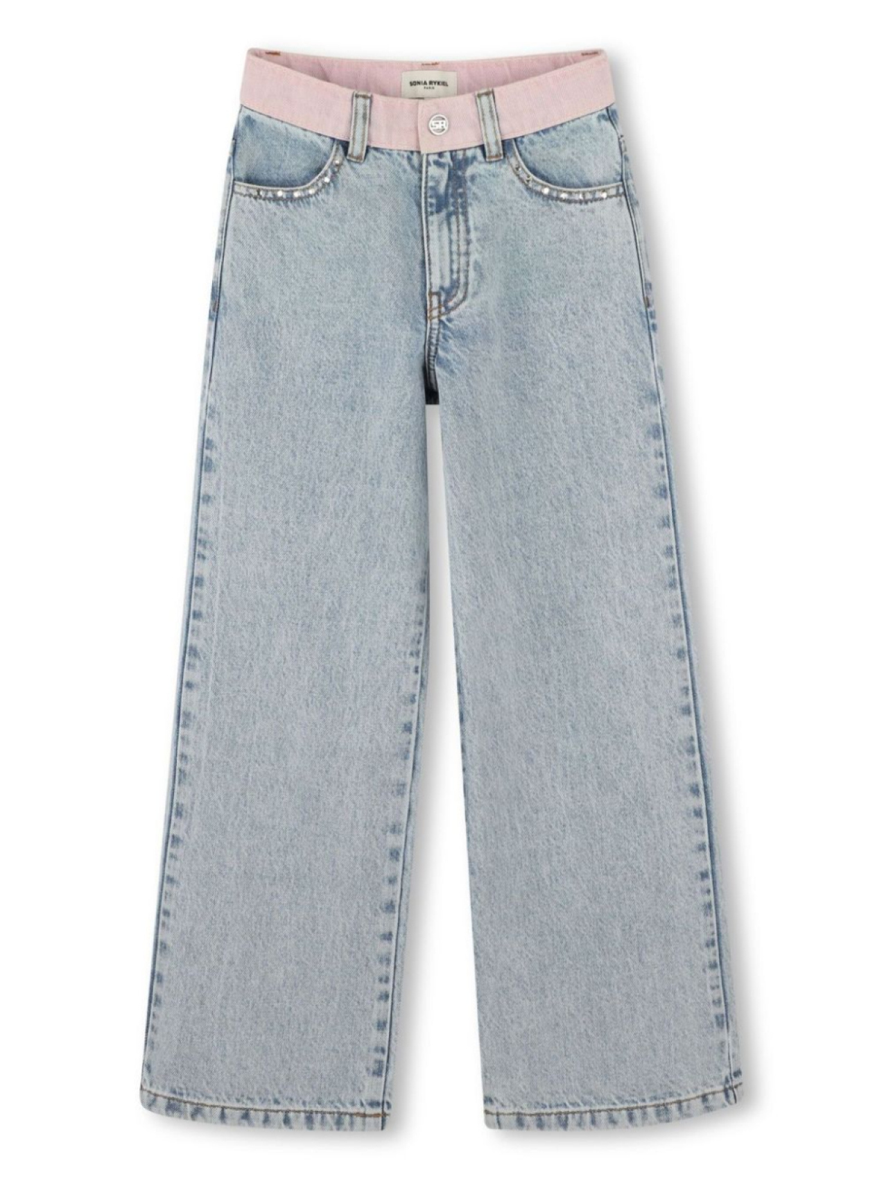 

SONIA RYKIEL ENFANT прямые джинсы с вышитым логотипом, синий