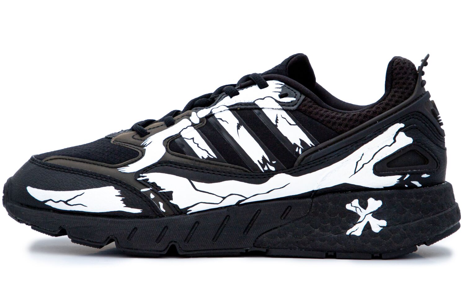 

Adidas Originals ZX 1K Boost 2.0 Дышащие легкие низкие кроссовки из сетчатой ткани для бега мужские черно-белые, цвет Black White
