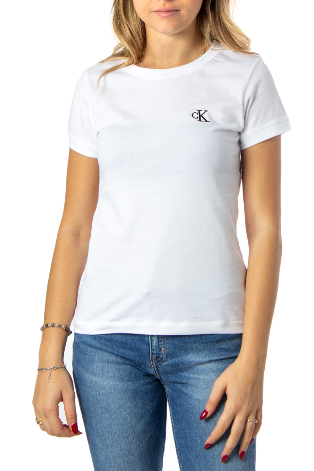 

Футболка женская Calvin Klein Jeans с логотипом бренда, белый