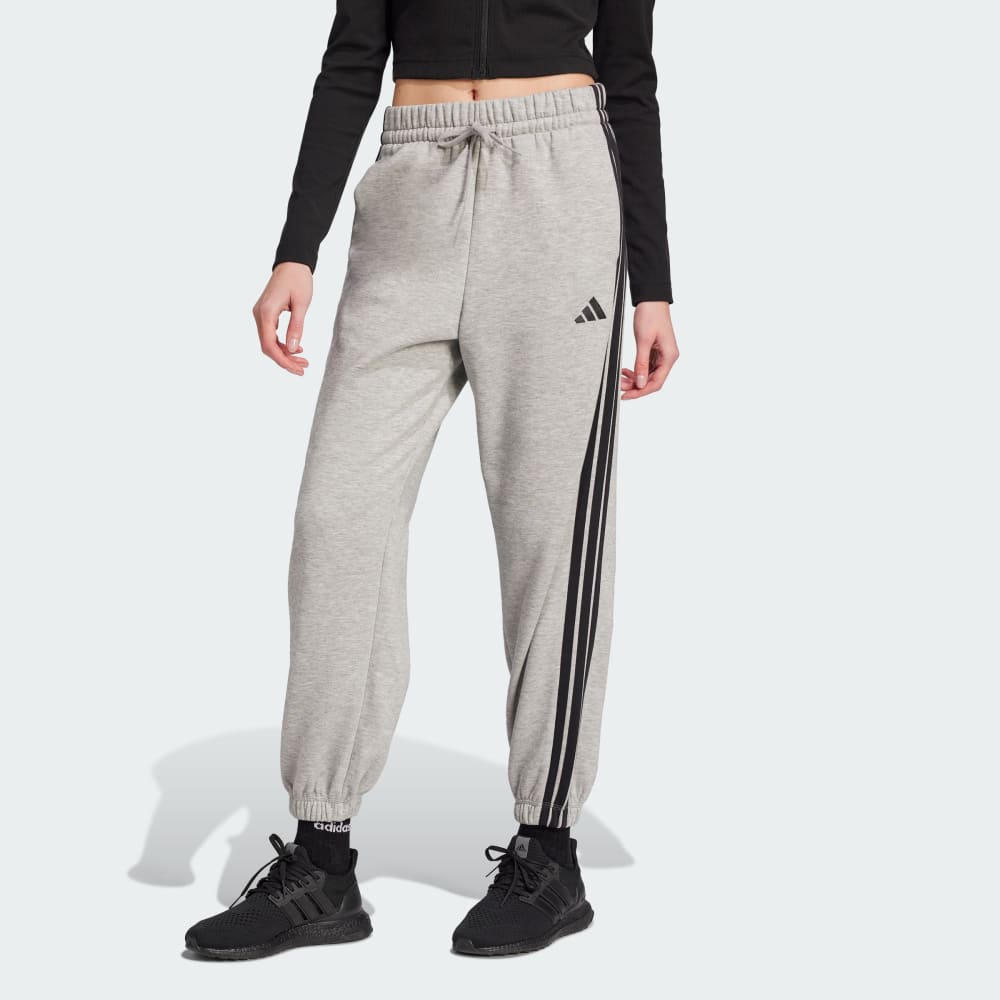 

Спортивные брюки Adidas Essentials 3-Stripes Fleece Loose-Fit Pants, цвет Medium Grey Heather/Black