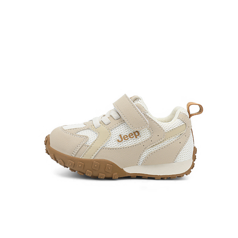 

Износостойкие противоскользящие низкие детские повседневные кроссовки для детей 3-7 лет Jeep, светлый хаки/слоновая кость
