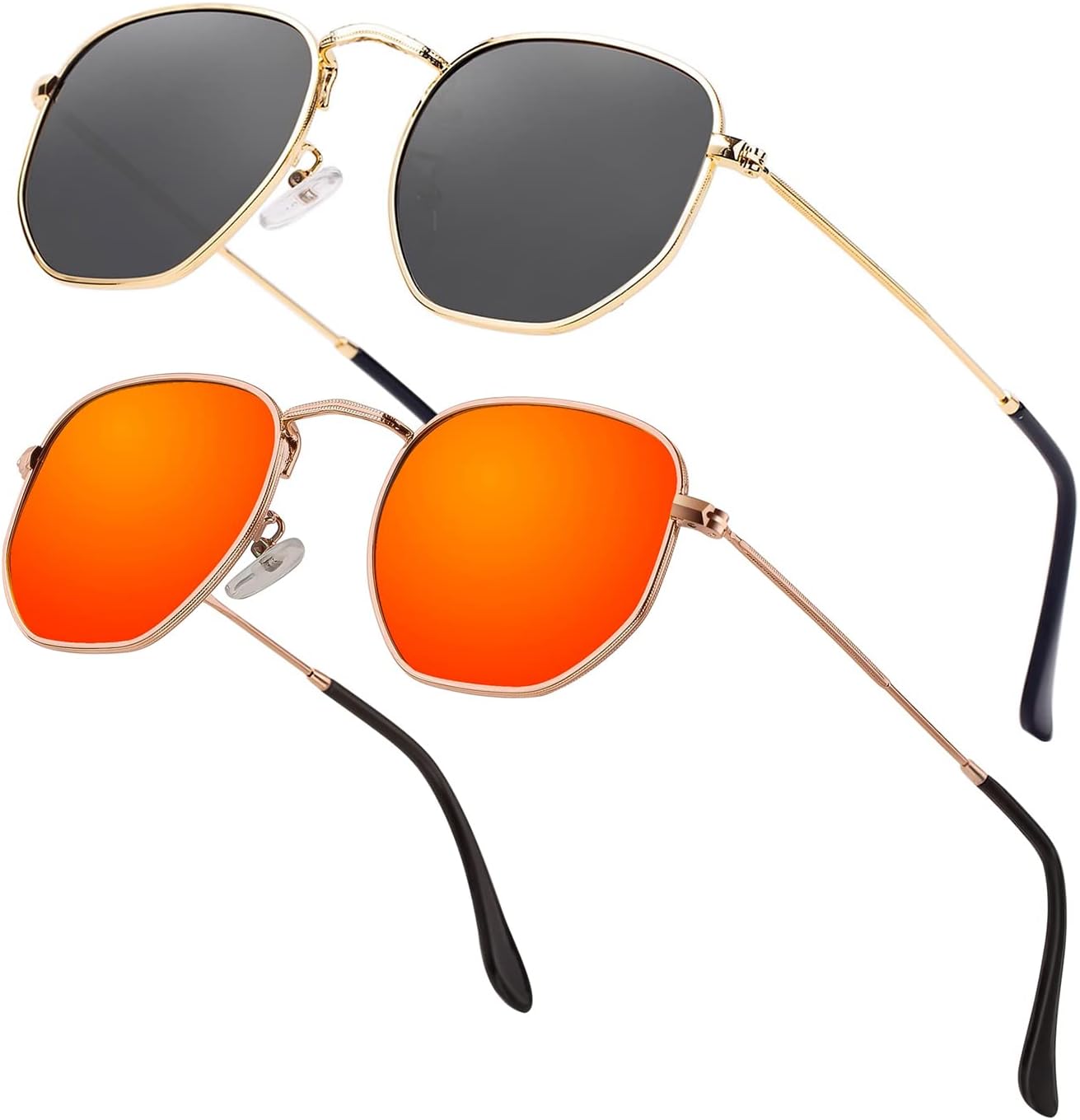 

Хипстерские шестиугольные поляризованные солнцезащитные очки для мужчин и женщин, геометрические квадратные, маленькие, в винтажном стиле, с металлической оправой, ретро-очки Htms, T01-gold Frame Black Lens/Gold Frame Orange Lens