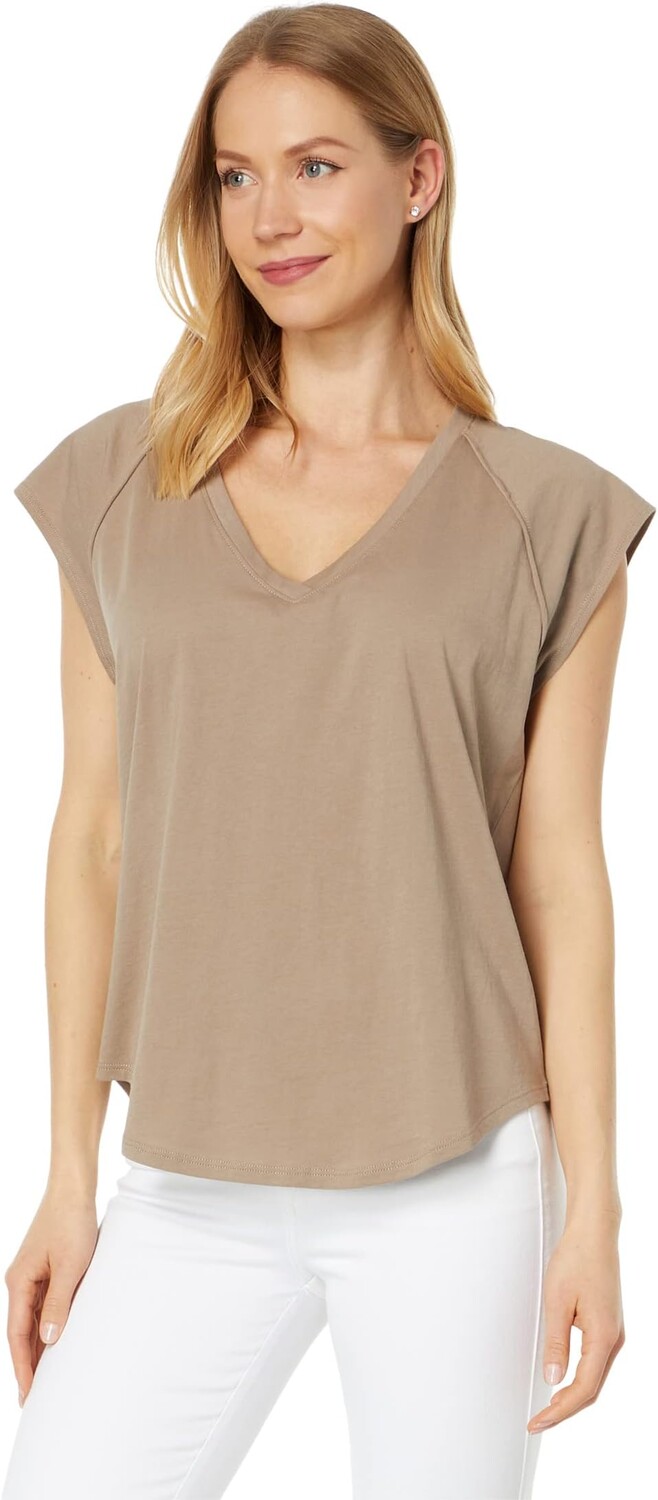 

Топ Lilla P Short Sleeve V-Neck Raglan, цвет Raffia