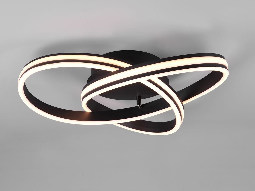 

Большой светодиодный потолочный светильник с регулируемой яркостью, изогнутый Ø 59 см, черный TRIO