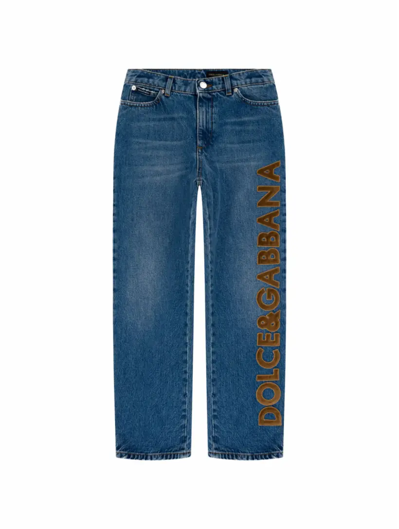 

Джинсы мом с логотипом Dolce&Gabbana, тёмно-синий