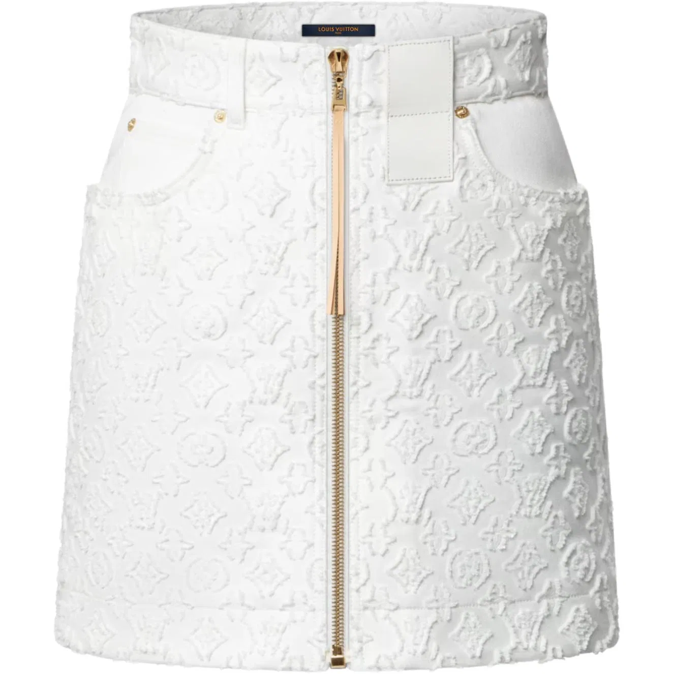 Юбка джинсовая Monogram Fil Coupé Denim Skirt LOUIS VUITTON белая