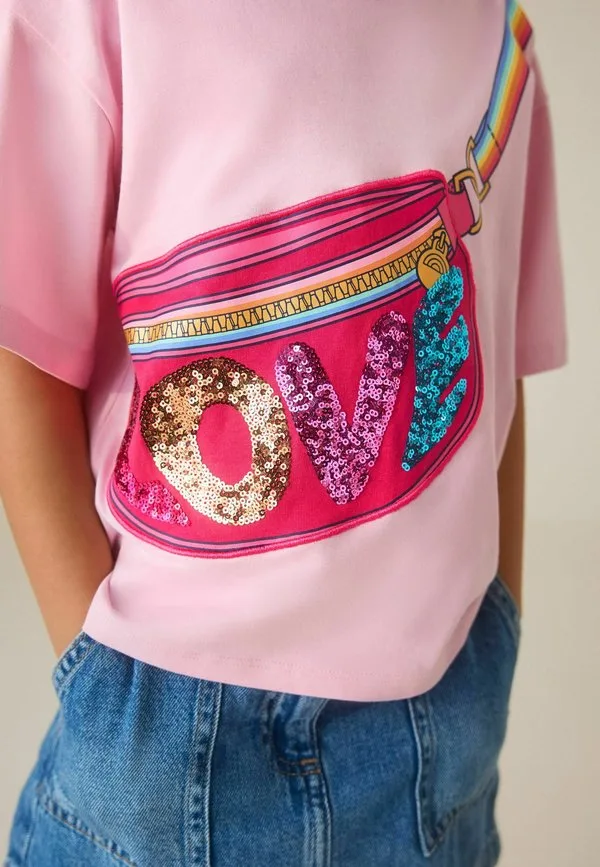 Футболка с принтом Little Bird, Pink Bag Rainbow Strap — фото 3