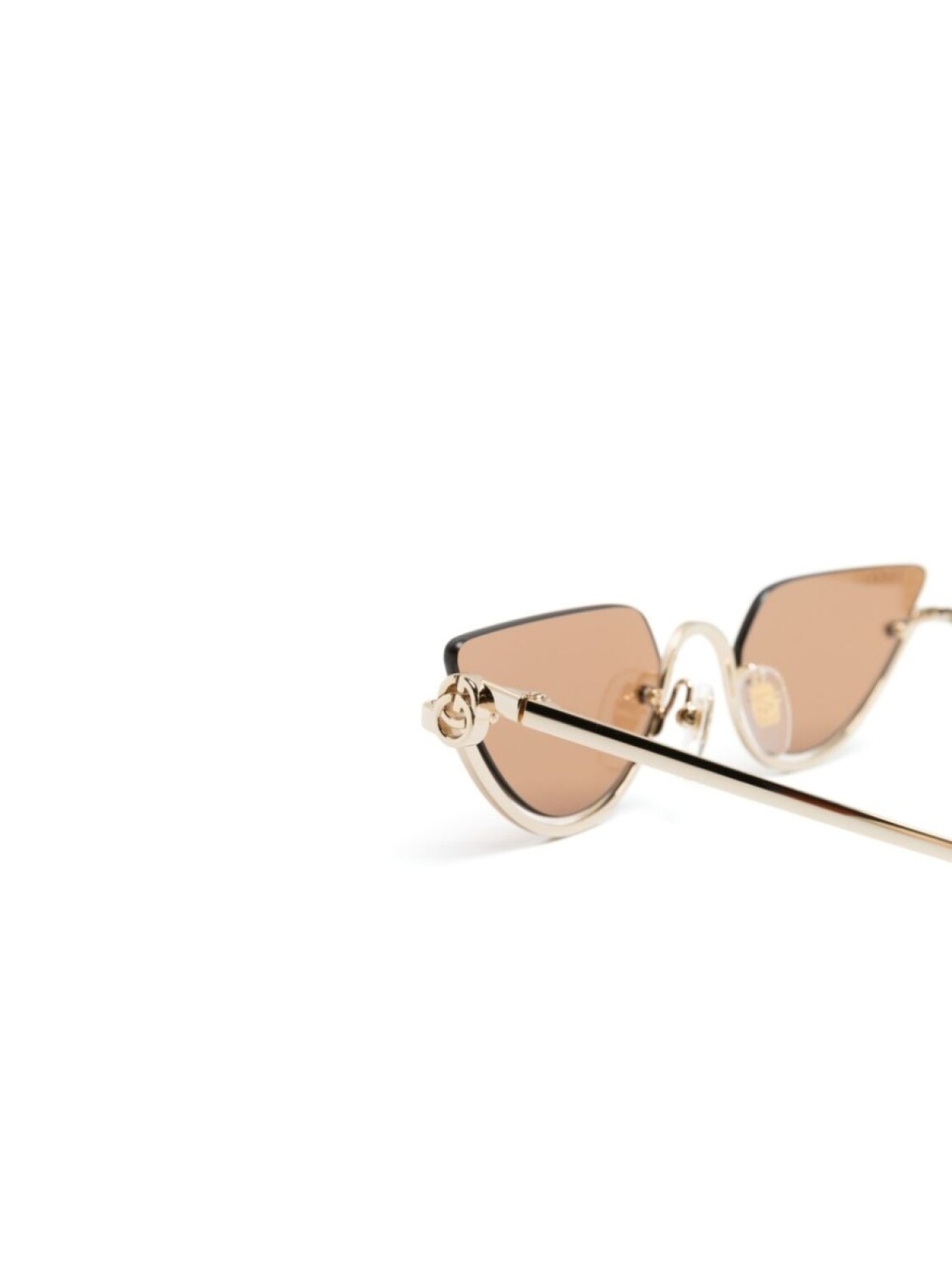 Gucci Eyewear солнцезащитные очки в полуободковой оправе, золотой — фото 3