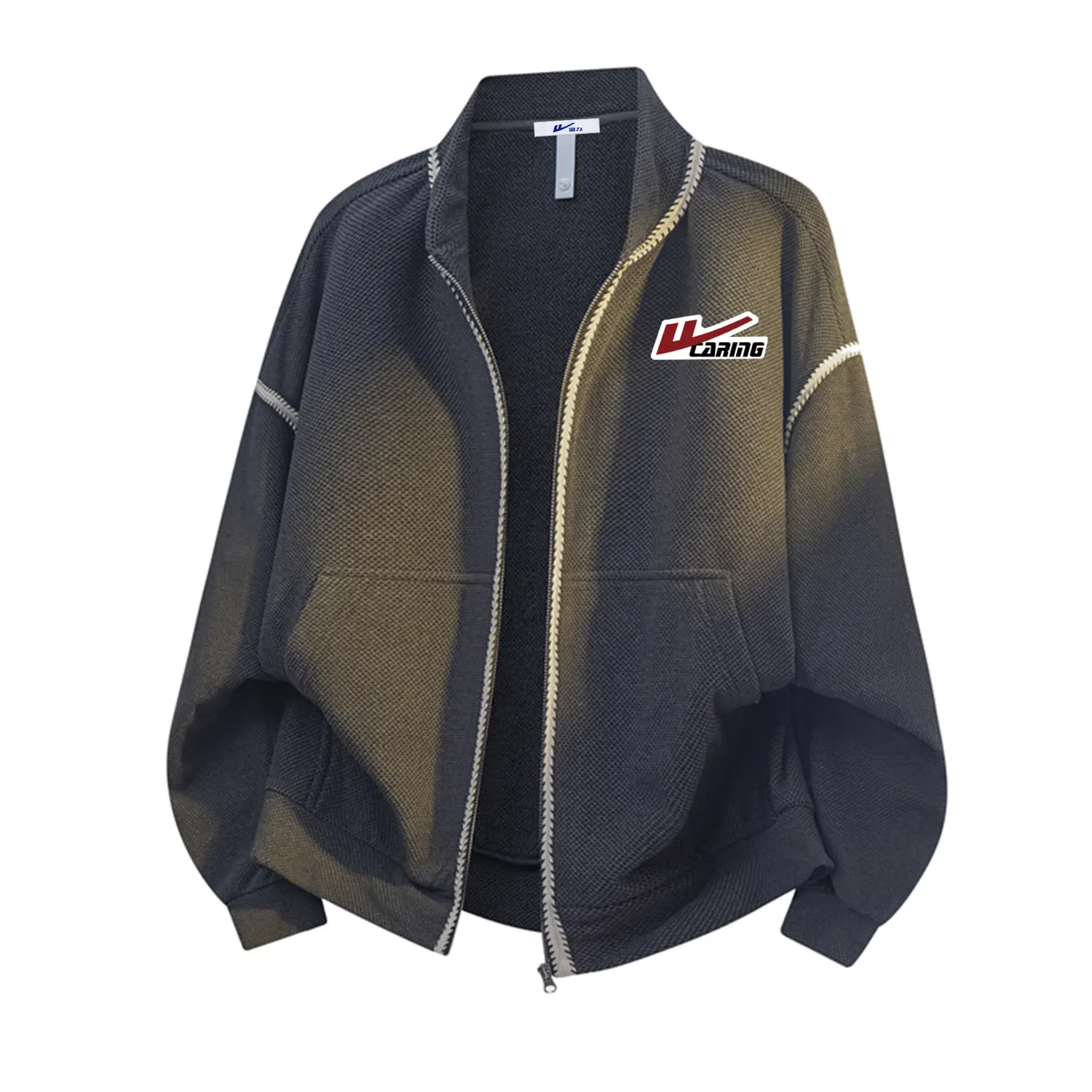 

Свитшот Unisex Stand Collar Moderate Cardigan WARRIOR, темно-синий (diy badge)