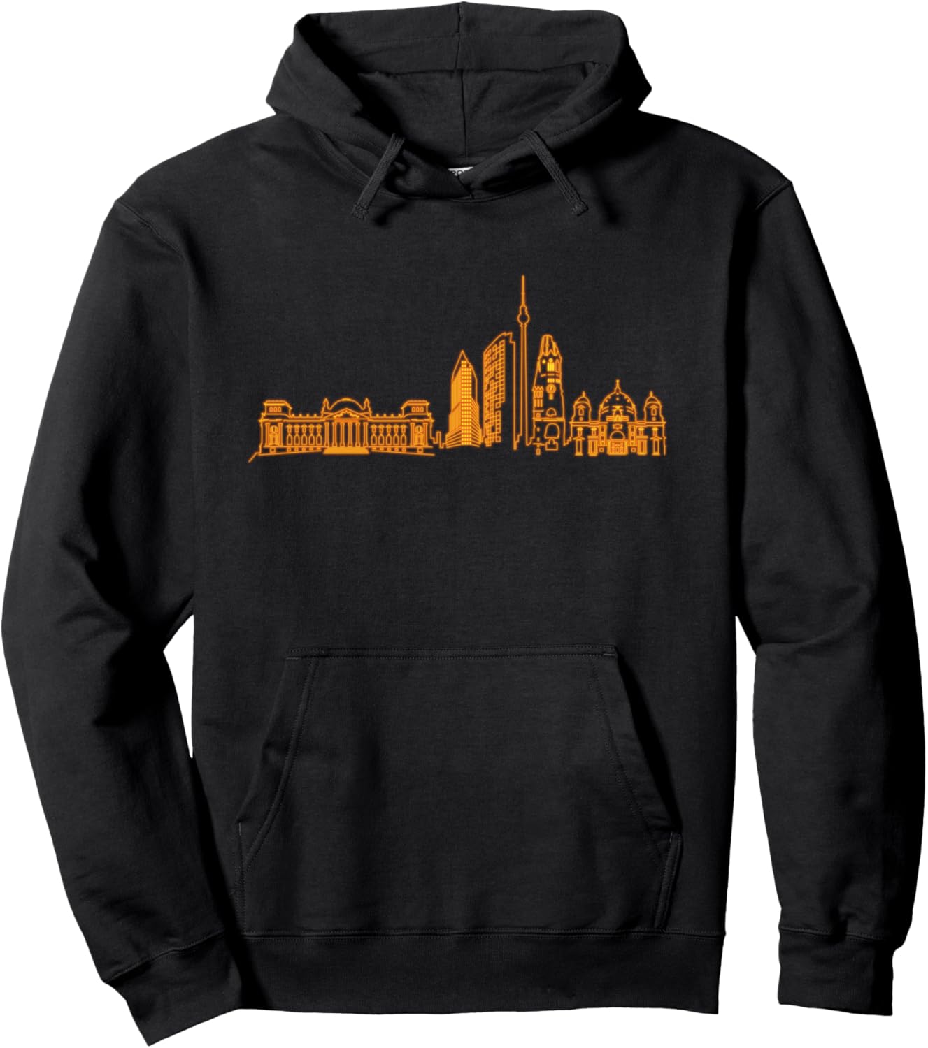 

Германия, Берлин, силуэт городского пейзажа, контурный эскиз, худи Germany City Skylines Silhouette Outline, черный