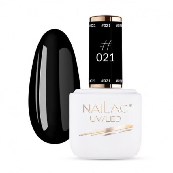 

Гибридный лак #021, 7 мл Nailac, цвет czarny