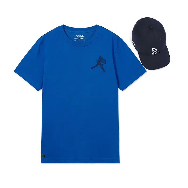 Футболка с изображением Новака Джоковича Lacoste, 381/зеленый/синий — фото 4