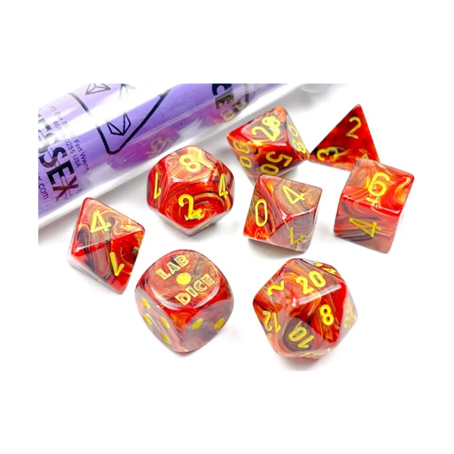 

Poly Set Vortex Underworld с желтым (8), Dice - Lab - Poly Sets (Chessex)