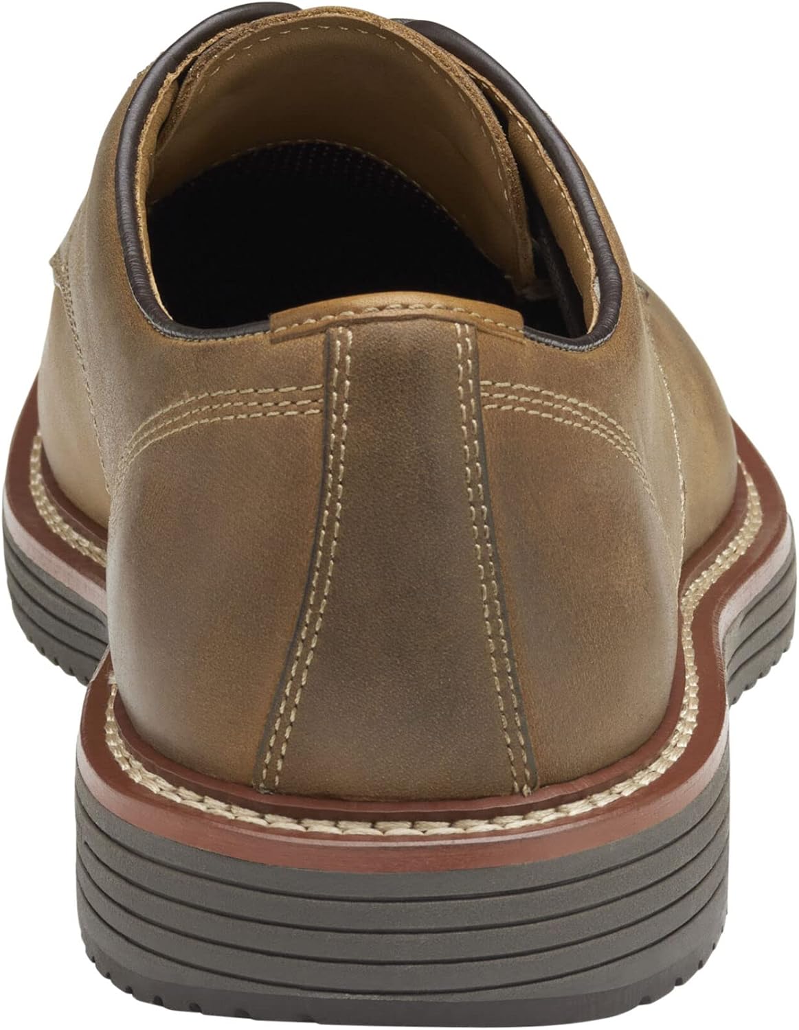 Мужские туфли Johnston Murphy Upton с гладким носком из кожи на шнуровке Johnston & Murphy, Tan Oiled Full Grain — фото 3