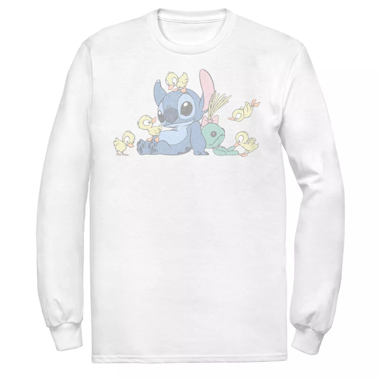 

Мужская футболка с длинными рукавами и рисунком Disney's Lilo & Stitch Ducky Kindness Stitch Licensed Character