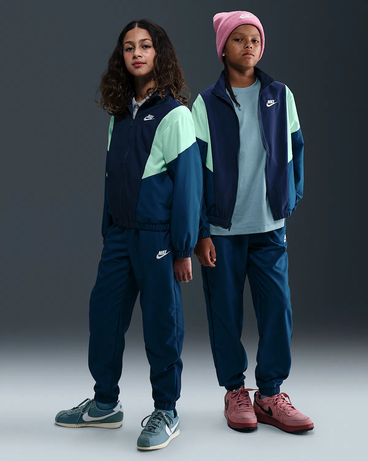 Детский спортивный костюм Nike Sportswear, Blue Force/Midnight Navy/Mint Foam/White