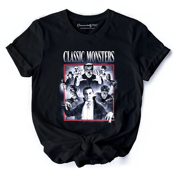 

Футболка Classic monsters в черно-белом ретро-стиле Ornamentallyyou, Черный, Футболка Classic monsters в черно-белом ретро-стиле Ornamentallyyou