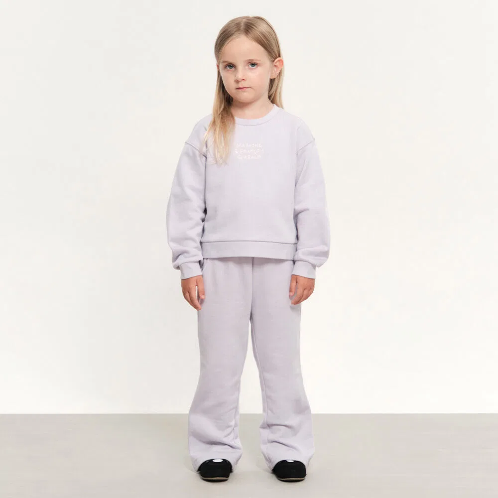 Детский укороченный спортивный костюм светло-фиолетовый от Marithé Kids