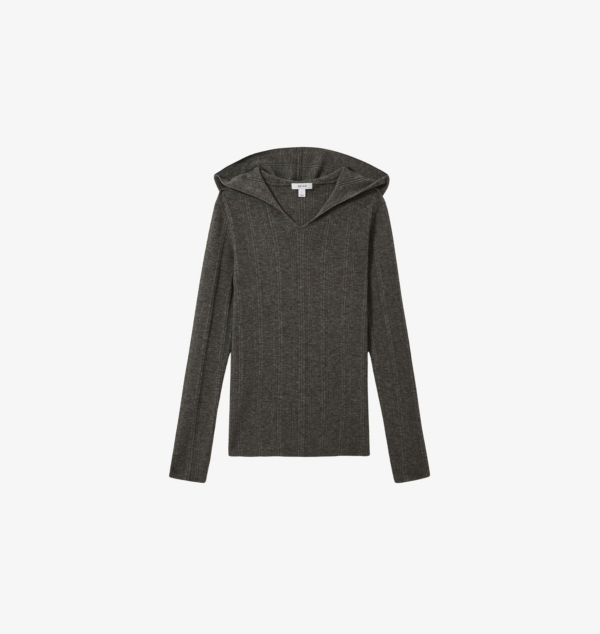 

Джемпер Chloe из эластичной шерстяной смеси с капюшоном Reiss, черный