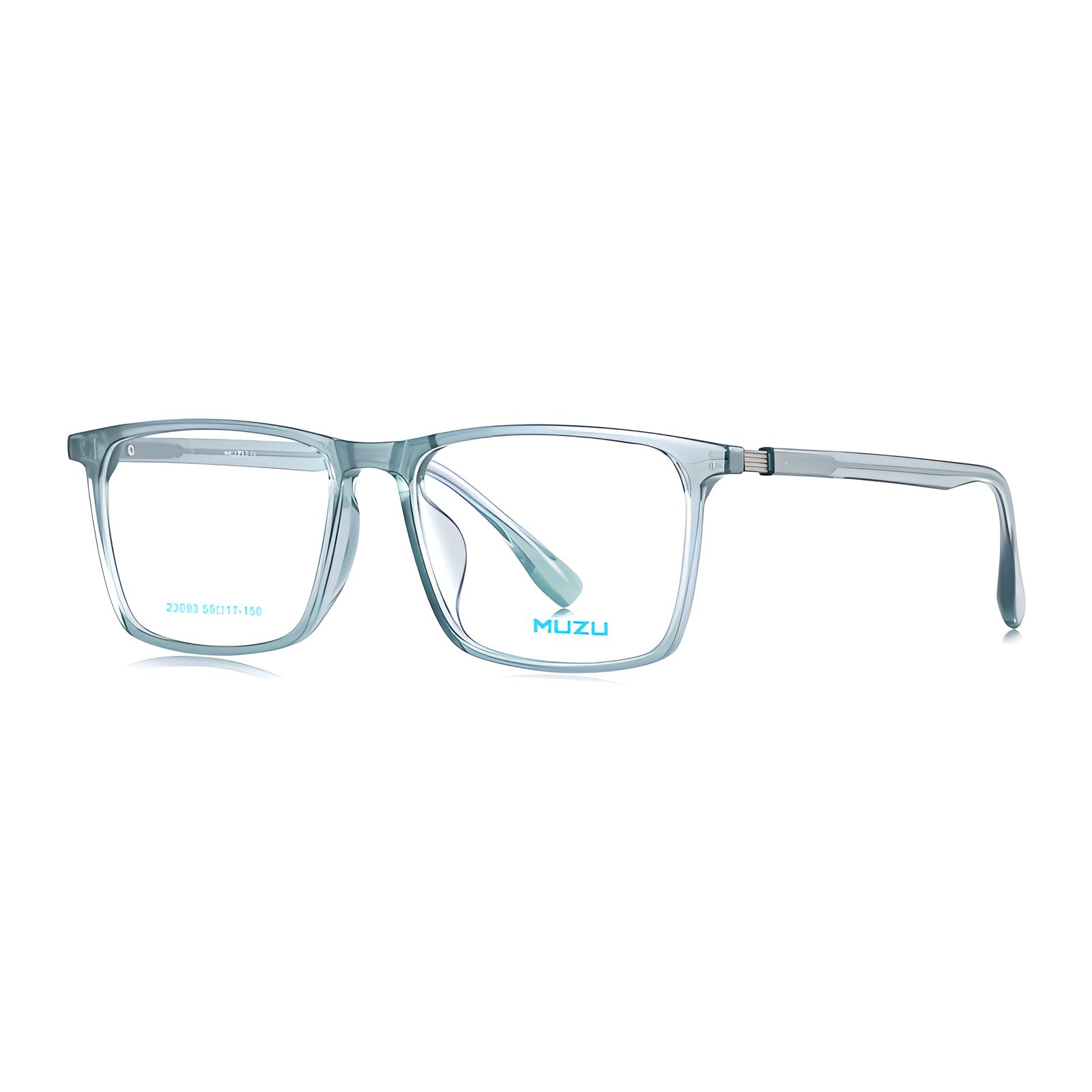 

MUZU Прямоугольная оправа для очков унисекс, Translucent cyan-C08