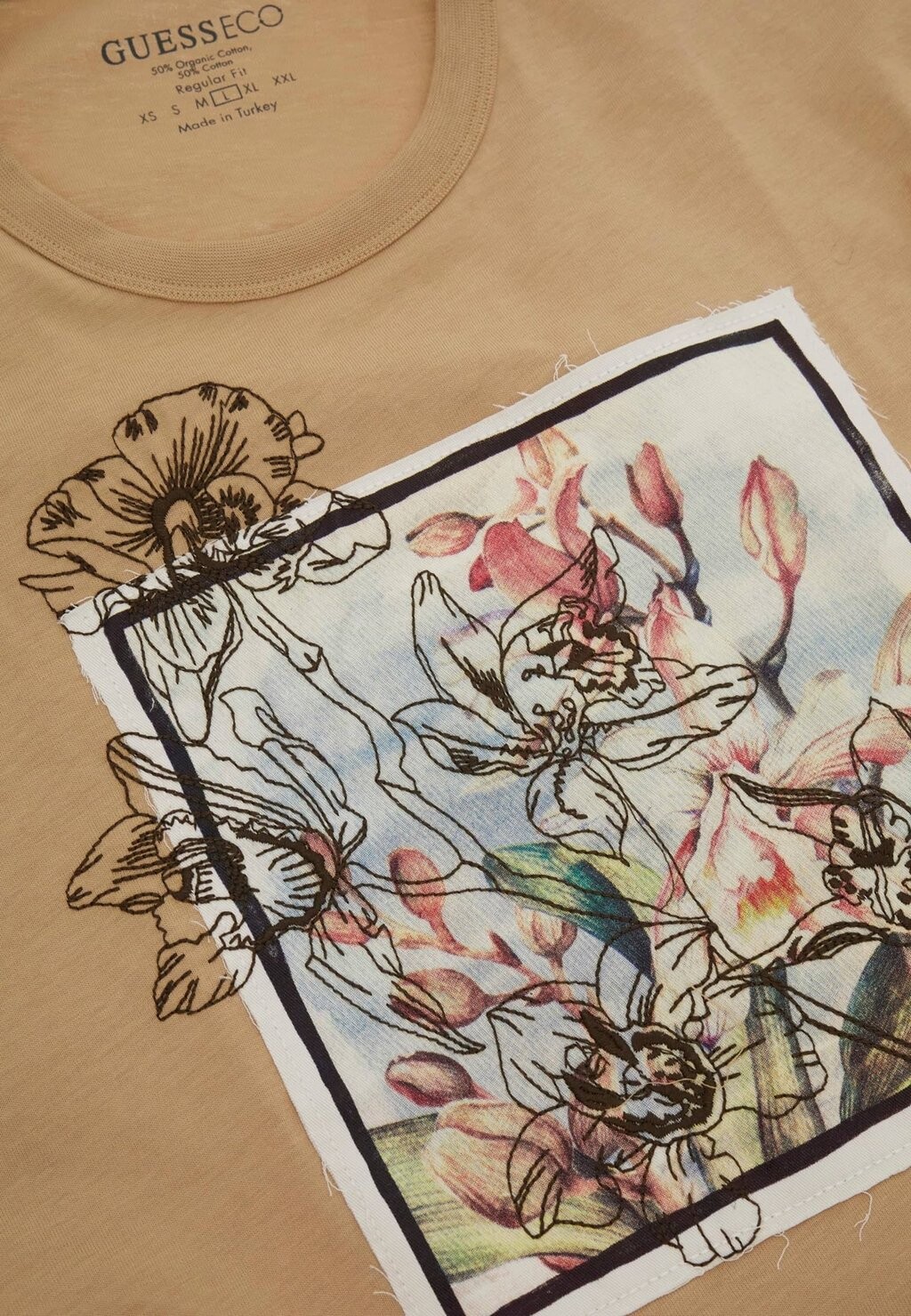 

Футболка с принтом BLUMENPRINT Guess, бежевый