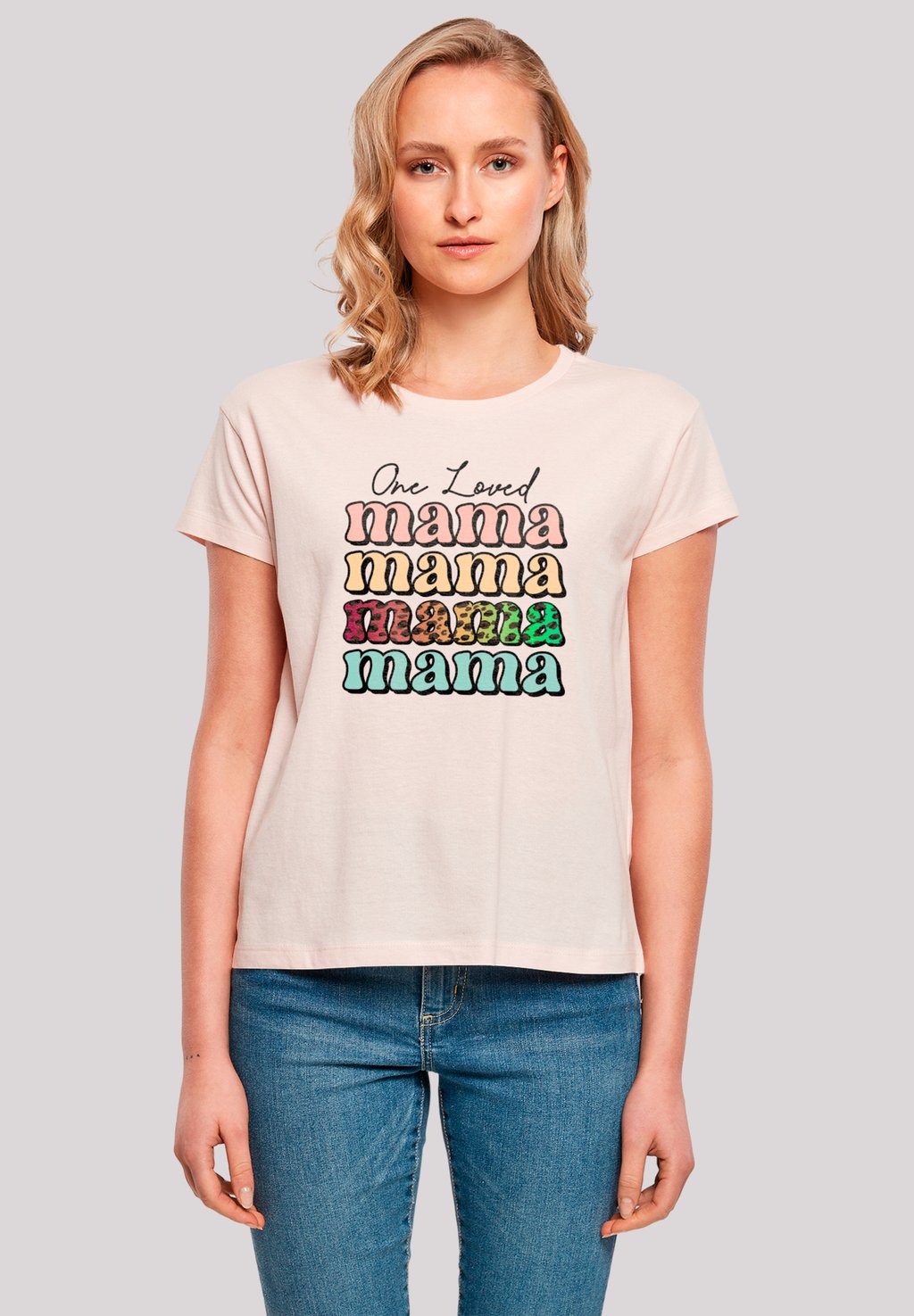 

Футболка с принтом MOTHERS DAY MAMA TYPOGRAPHY LEOPARD PASTEL F4NT4STIC, розовый