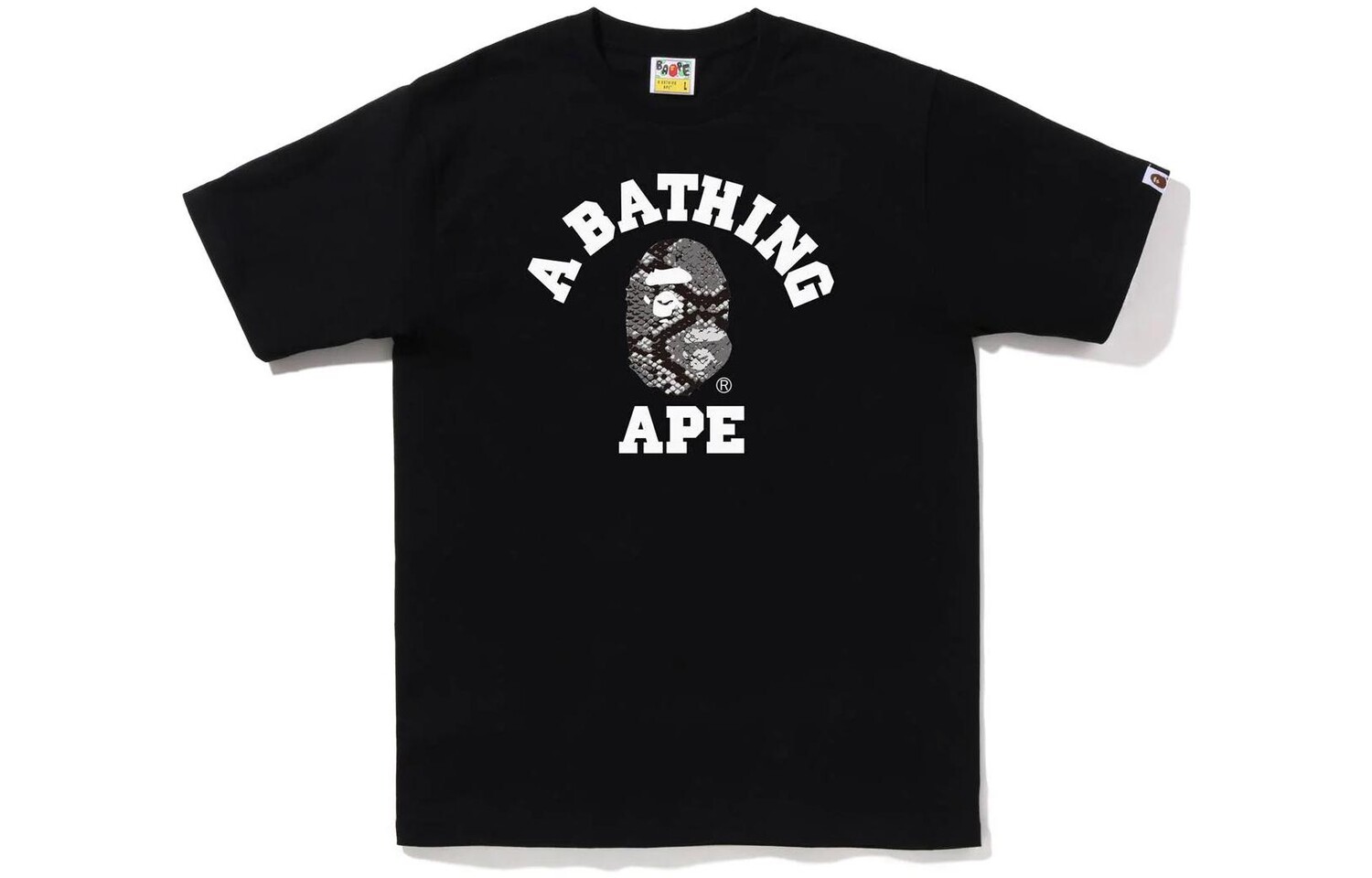 

Футболка BAPE Snake College A Bathing Ape, белый