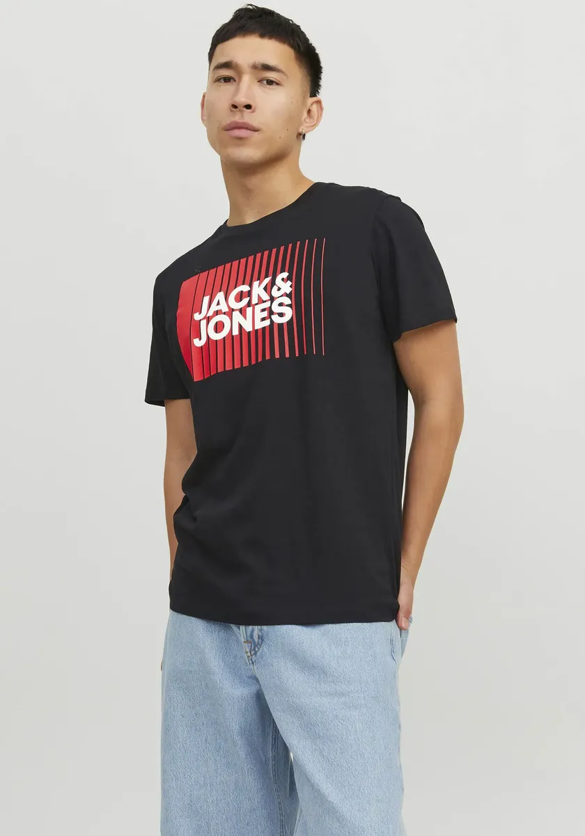 

Рубашка с круглым вырезом Jack & Jones "JJECORP LOGO TEE PLAY SS O-NECK NOOS", черный