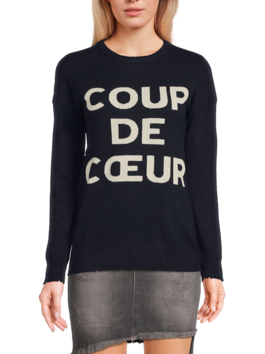 

Толстовка Gaby Graphic из шерсти и кашемира Zadig & Voltaire, темно-синий