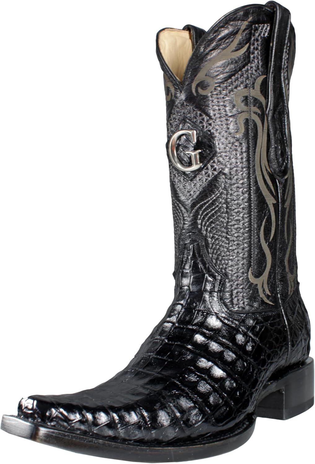 

Ковбойские сапоги El General из кожи каймана с аутентичной пяткой, западного стиля, с заостренным носком 193 Generic, черный