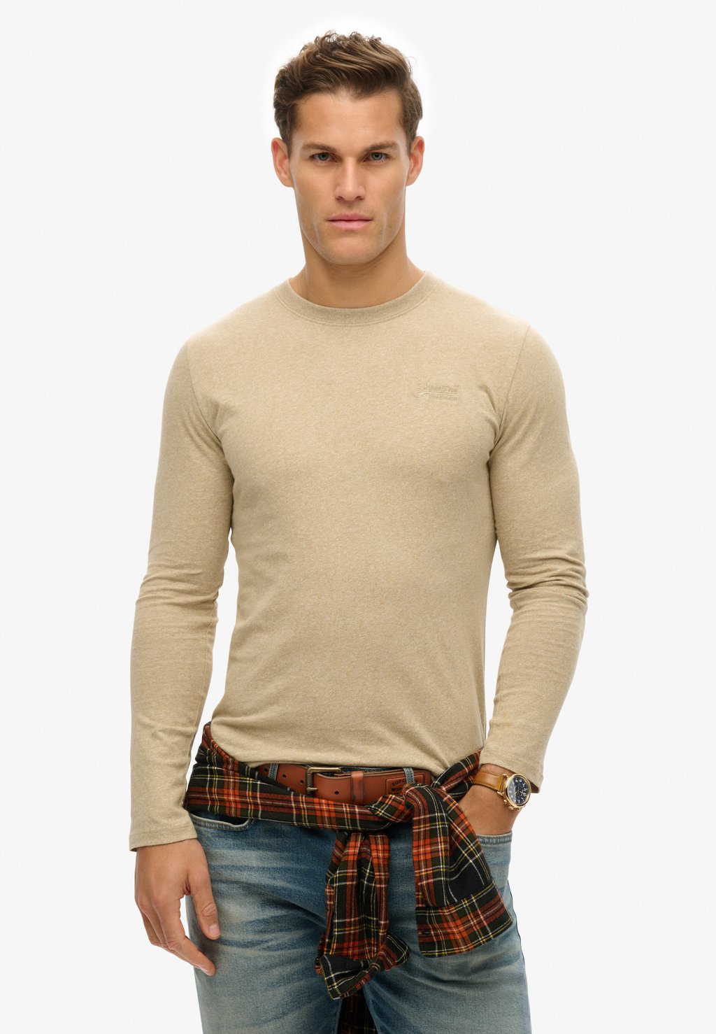 

Лонгслив VINTAGE LOGO Superdry, бежевый