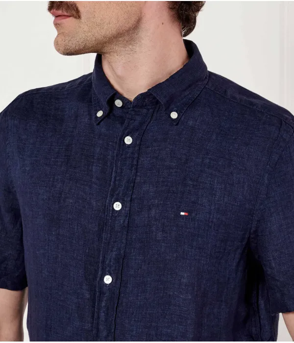 Льняная рубашка Regular fit Tommy Hilfiger, синий — фото 4