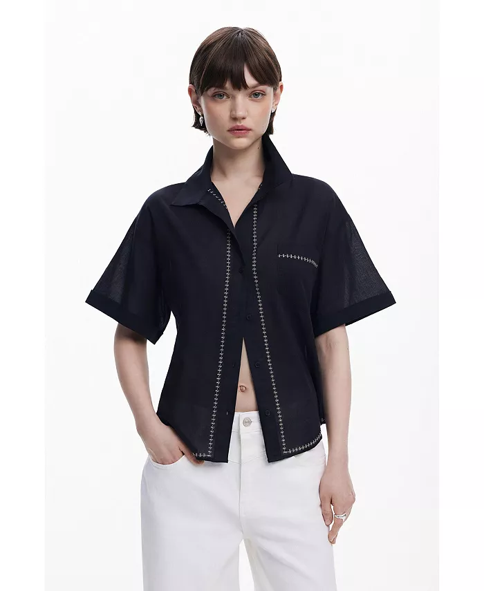 

Женская рубашка с коротким рукавом Desigual, черный
