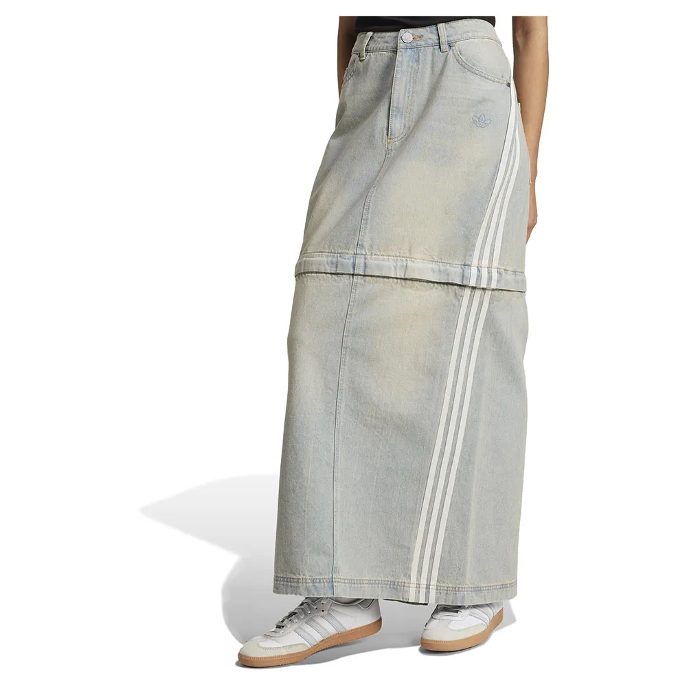 

Юбка adidas Originals Zip denim skirt, серый