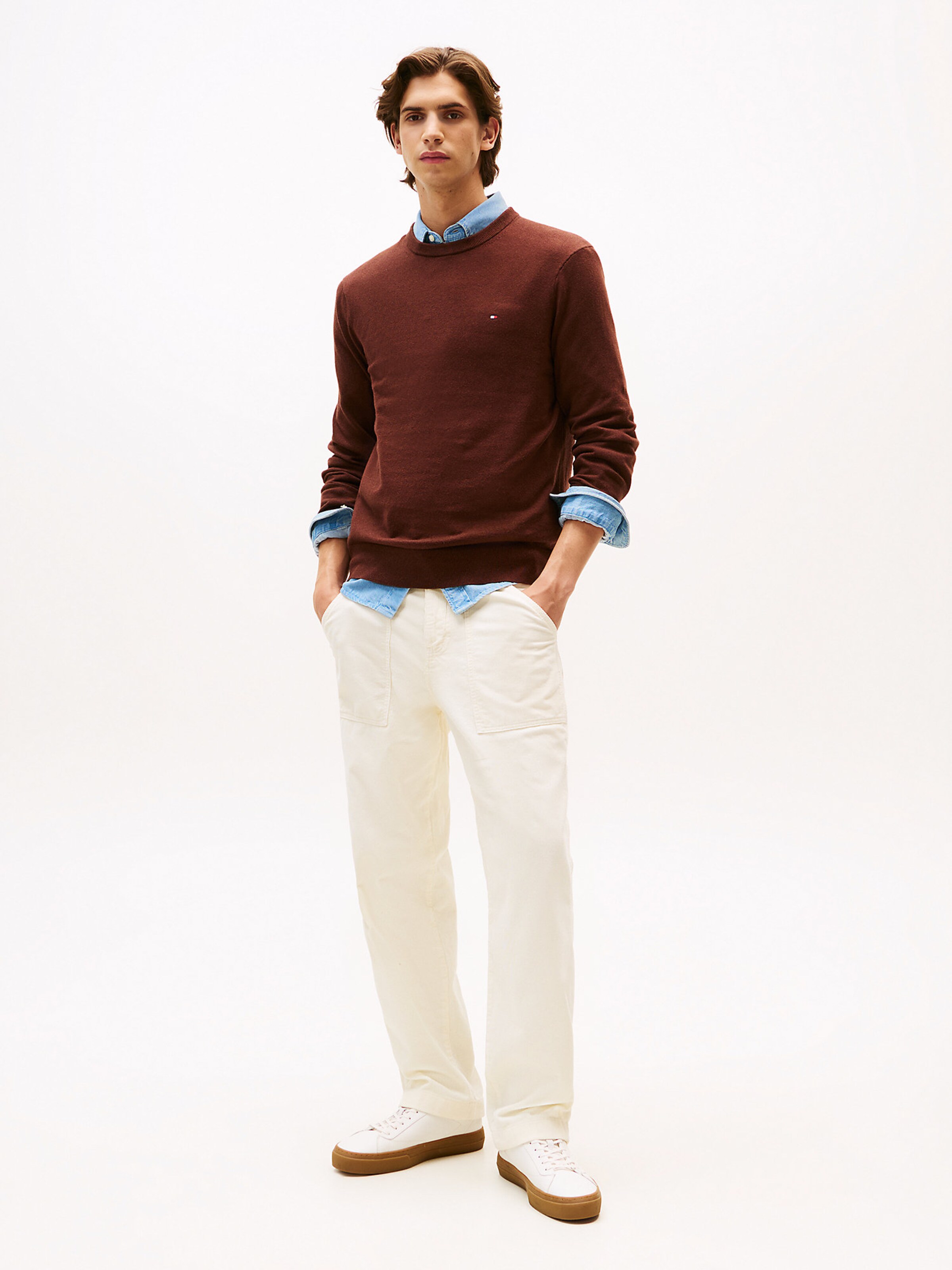 TOMMY HILFIGER Свитер в цвете мерло — фото 4