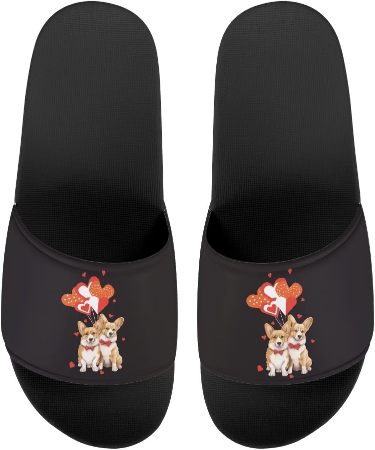 

Унисекс слайд-сандалии JoyLamoria с принтом, домашние тапочки для ванной, повседневная обувь на плоской подошве для мужчин и женщин, Love Corgi Print
