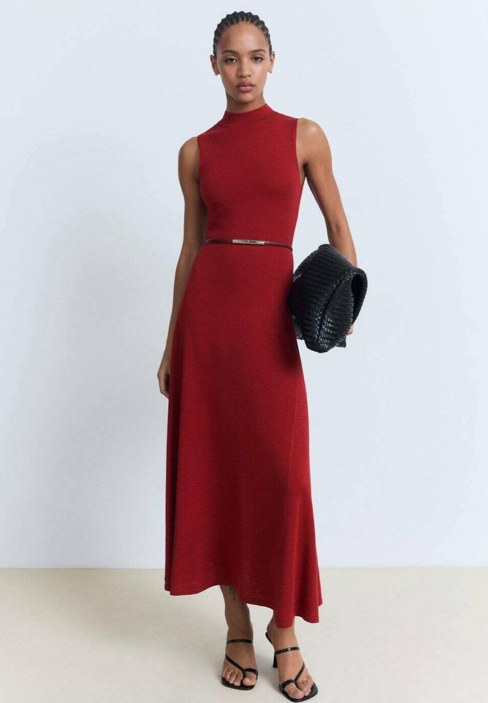 

Платье-джемпер FLARED - Maxi dress Mango, красный