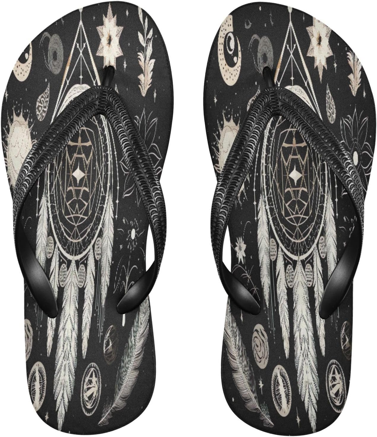 

Вьетнамки с цветочным ловцом снов, пляжные шлепанцы, резиновые нескользящие летние тапочки, обувь для прогулок для женщин и мужчин Sinestour, Flower Dream Catcher