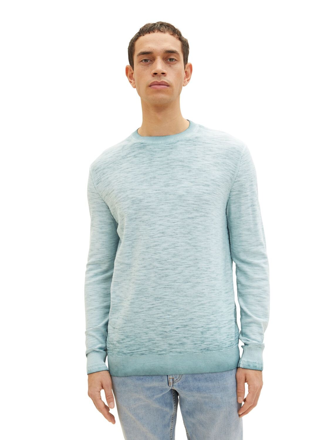 

Пуловер Tom Tailor WASHED CREWNECK, зеленый