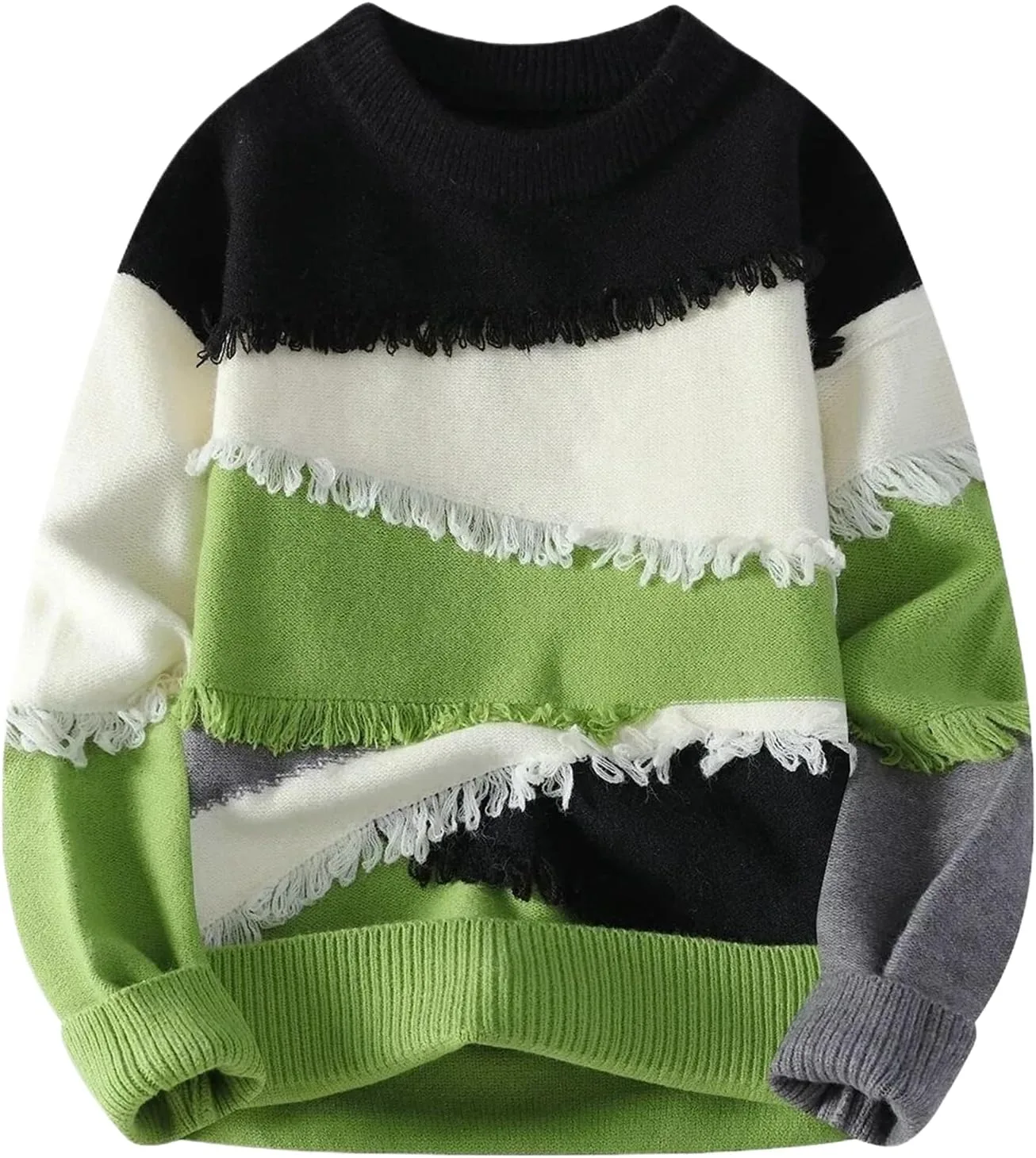 

Свитер ретро с кистями и аппликацией, круглый вырез, длинный рукав WHSZEDZB