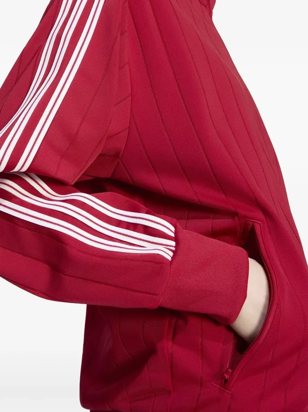 Спортивная куртка на молнии с деталями в виде полосок Adidas, красный — фото 3